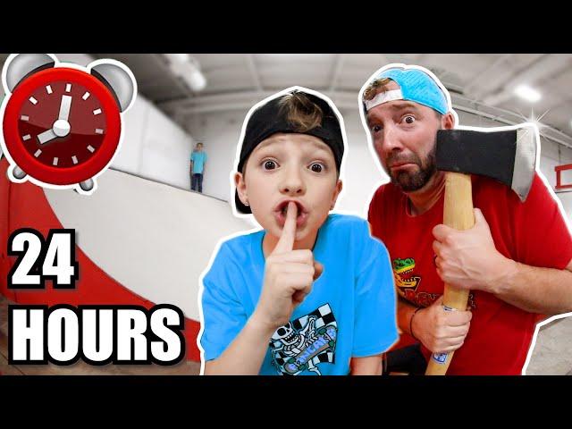 Father & Son 24 HOURS OVERNIGHT IN A SKATEPARK!