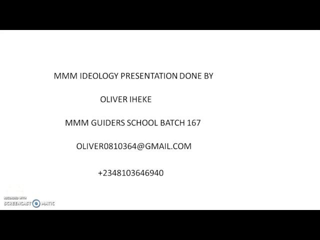 OLIVER IHEKE MMM IDEOLOGY VIDEO