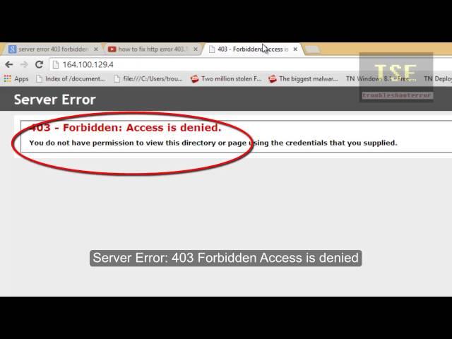 Server Error 403 - Forbidden: Access is Denied