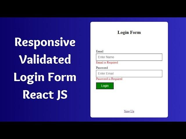 How to Create a Responsive Login Form with Form Validation in React