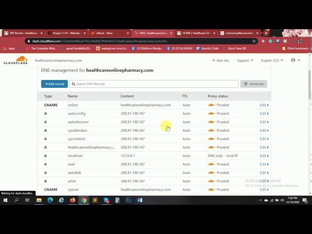 subdomain is not working after configure cloudflare cdn on  main domain/add sub domain to cloudflare