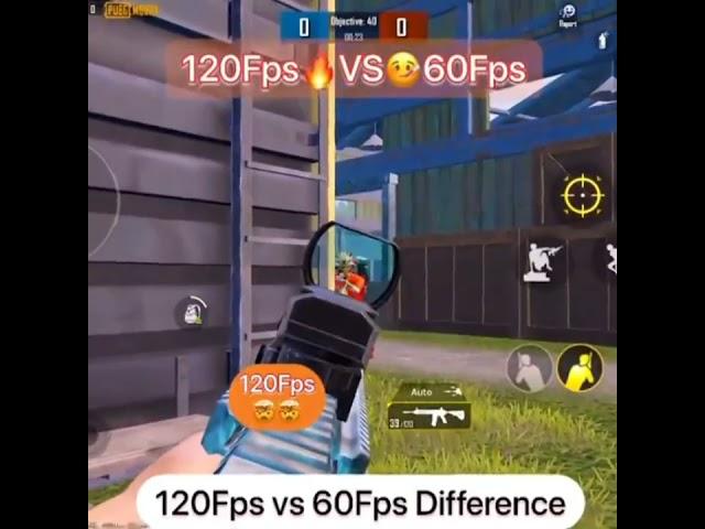 120 FPS vs 60 FPS compare In Pubg Mobile #shorts #ytshorts #pubg