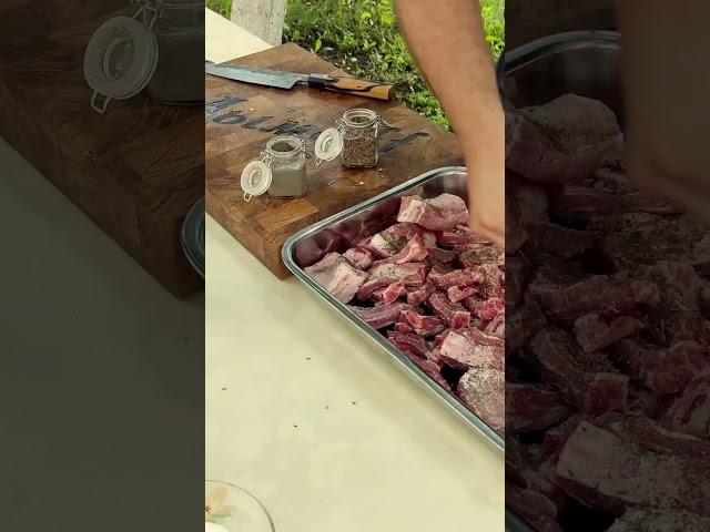Казан кебаб в казане на костре!!! #казанкебаб