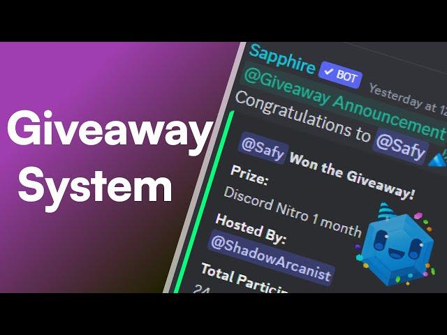 Discord Giveaway System 2023 | Sapphire x Dyno x Random Bot