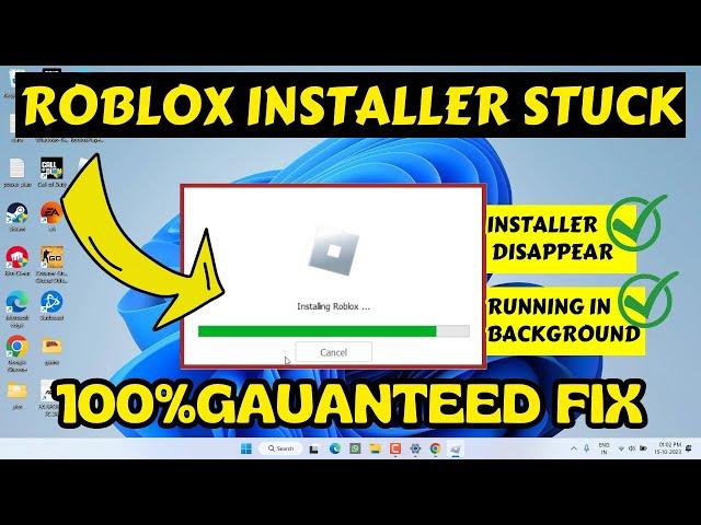 Roblox installation stuck, not installing, not launching and running in background FIX