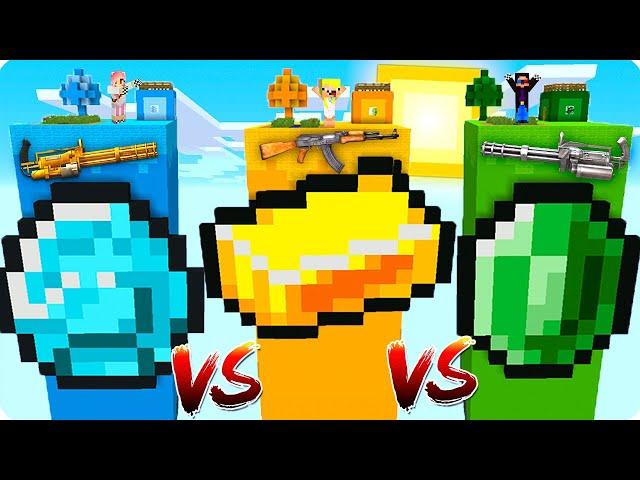 ЧАНК АЛМАЗ vs ЗОЛОТО vs ИЗУМРУД В МАЙНКРАФТ! ШЕДИ ЛЕСКА И НУБИК MINECRAFT