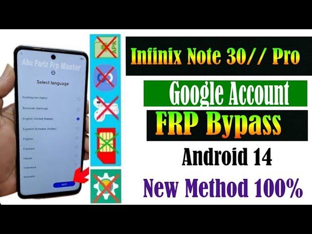 Infinix Note 30 Frp bypass Android 14//infinix note 30 google account unlock bypass 2024 new method