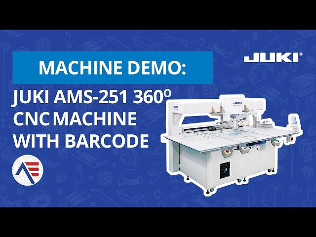 JUKI AMS-251 1-NEEDLE CNC TURNING HEAD SEWING MACHINE (WITH BARCODE READER)