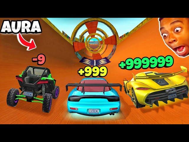 Aura -9 VS Aura +999999||New Stunt Races Level|| Extreme Car Driving Simulator||