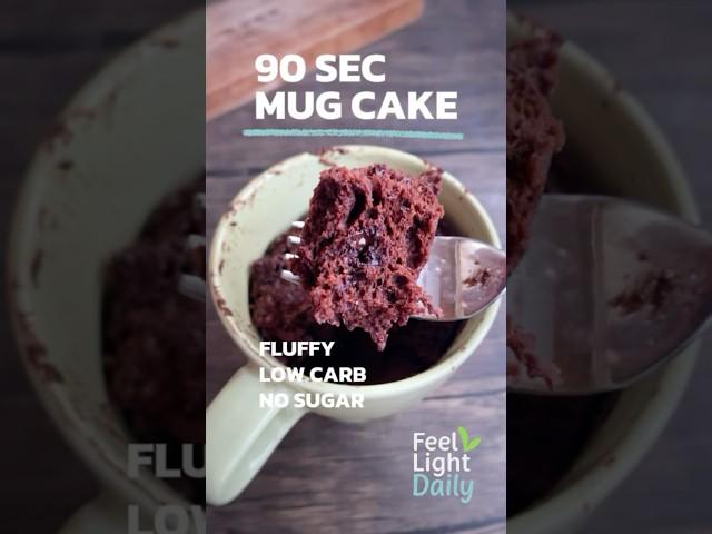 Fluffy keto mug cake in 90 sec  (no sugar!)