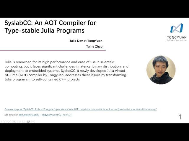 SyslabCC: An AOT Compiler for Type-stable Julia Programs | Taine Zhao