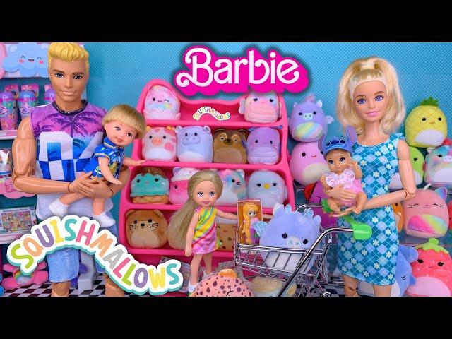 Barbie & Ken Doll Family Toy Shopping for Squishmallows