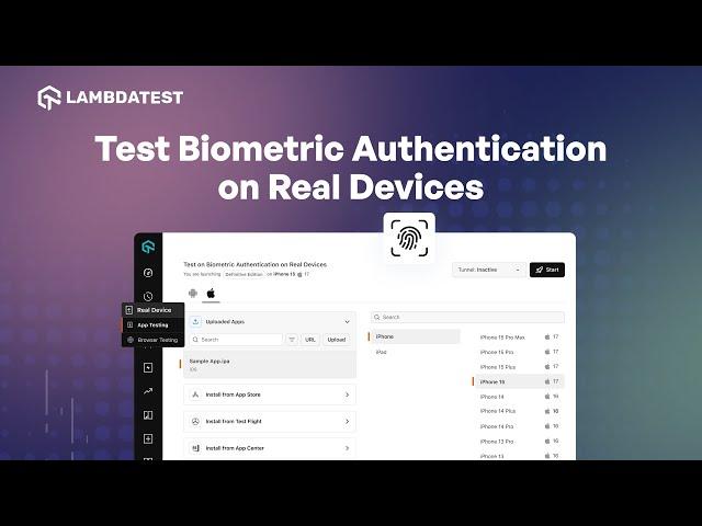 Test Biometric Authentication on Real Devices | LambdaTest