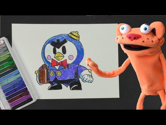 Как нарисовать Мистера Пи из Бравл Старс с котом Василием, How to draw MR.P. , draw Brawl stars