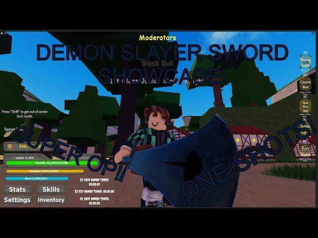 Demon Slayer Sword Showcase! (SUPER OP!) | Black Clover Kingdom Grimshot Roblox