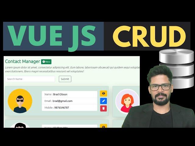 VUE JS CRUD | VUE JS Contacts Manager | VUE JS Tutorial | 2022