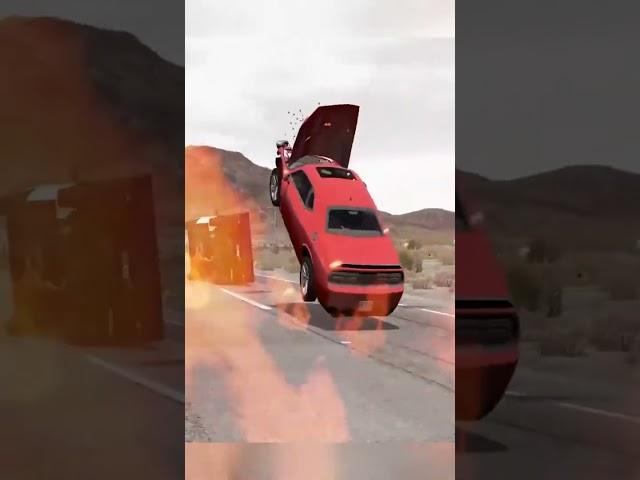 Cars vs High Speed Bumps on Log Bridge - Cars Vs Deep Water - BeamNG.Drive#Shorts