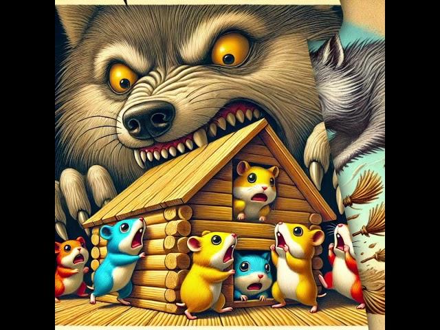 The Three Hamster Brothers and the Big Bad Wolf #ai #cute #aiartanimation #aiartwork #hamsters