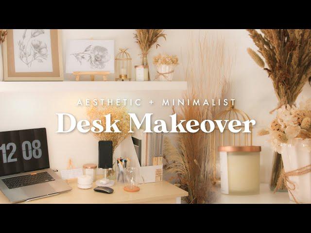 aesthetic desk makeover + shopee haul