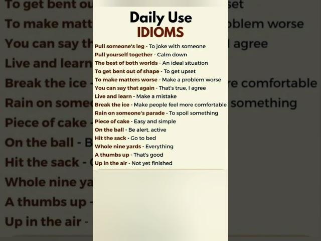 Top 10 Phrases & Idioms in English #shorts #idioms #phrases