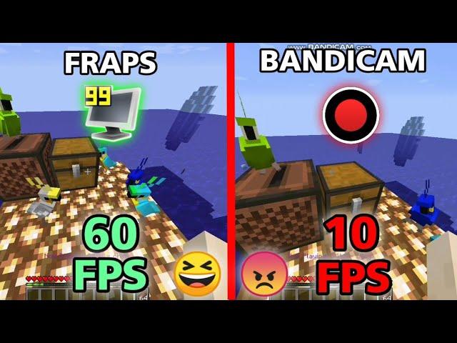 FRAPS VS BANDICAM in LOW END PC, Fraps is better?! | Minecraft Java 1.16.5 Recording test