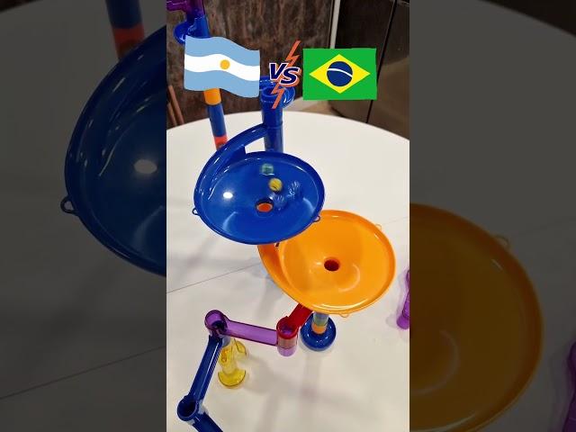 #Argentina vs #Brasil quien ganara? #marble #marblerun #marblerunsport #race #carrera #canica #asmr