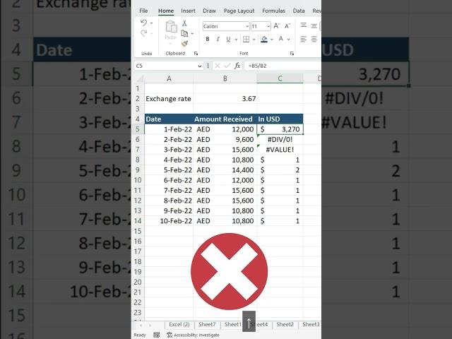 Copy paste cells as absolute reference in #excel #shorts