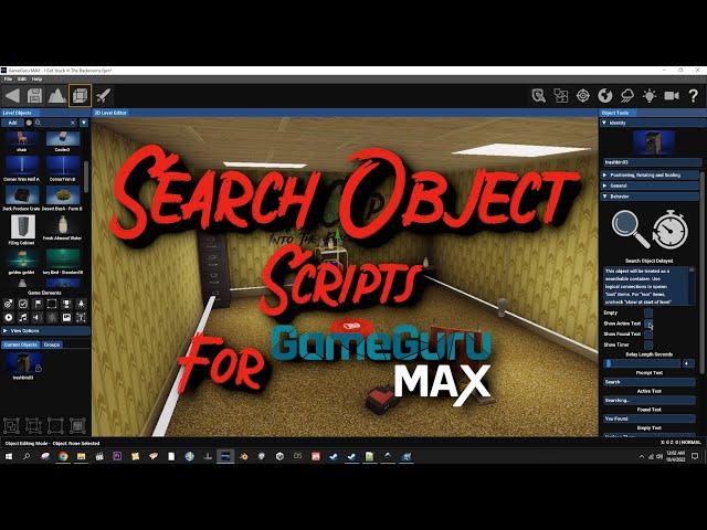 Search Object Scripts For GameGuru Max