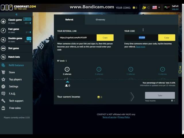 Promo code CSGO Fast Free 1 $