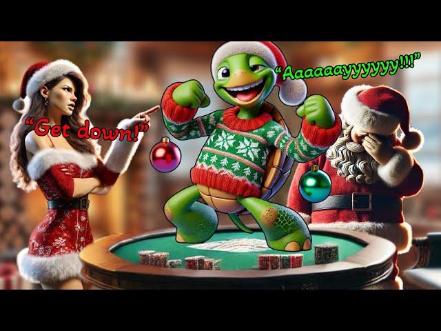 Turtle Ruins Christmas For EVERYONE at This Poker Table…