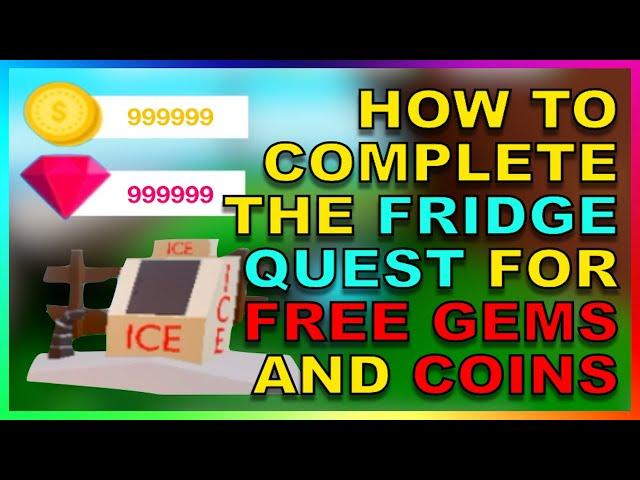 HOW TO COMPLETE THE FRIDGE QUEST ON ERUPTION ISLAND *FREE GEMS & COINS* | FISHING SIMULATOR