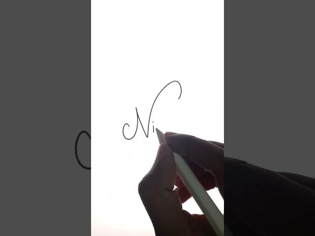 Signature Style for the name Nihala. Beautiful letter N Sign in Cursive Design. #shorts #procreate