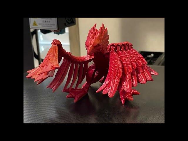 Flexi Phoenix #3d #3dprinter #3dprinting #timelapse #exclusive #ender3 #phoenix #wings