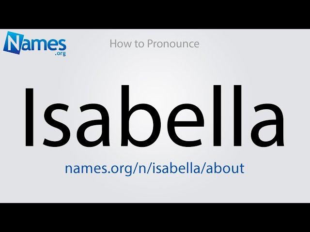 How to Pronounce Isabella