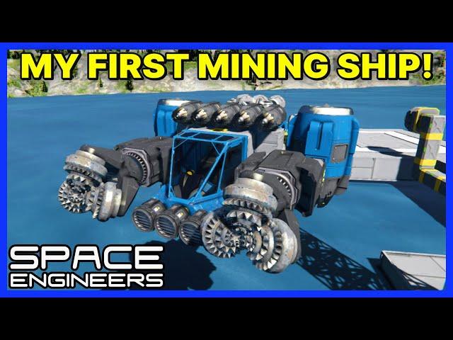 Building a Mining Ship and Landing Pad! - SPACE ENGINEERS Gameplay - Survival - Ep 2