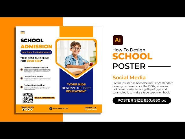 How to Design School Admission Poster in illustrator