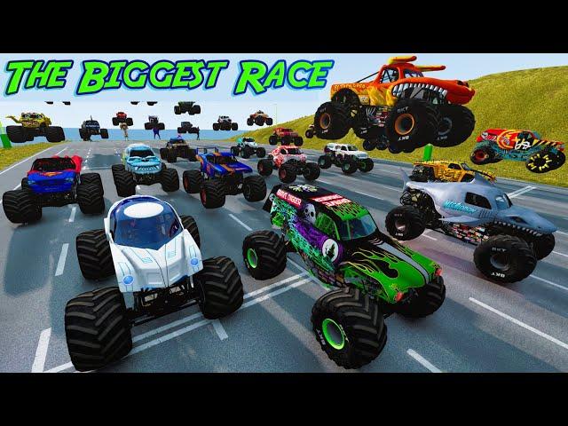 The Biggest Monster Truck Race | Grave Digger Vs. Megalodon Vs. El Toro Loco