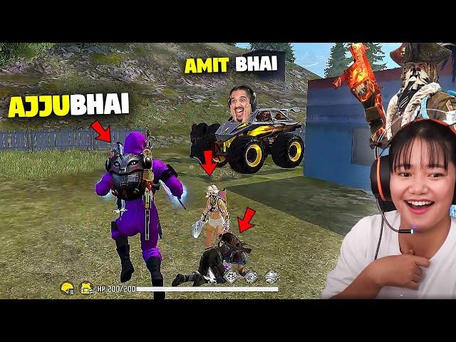 AJJUBHAI AND @Sooneeta  FUNNY PLAY WITH @DesiGamers_  - FREE FIRE HIGHLIGHTS