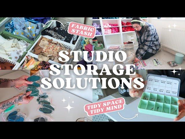 STUDIO VLOG #130  TIDYING MY FABRIC STORAGE!? Office Organisation | Fauna Rose 