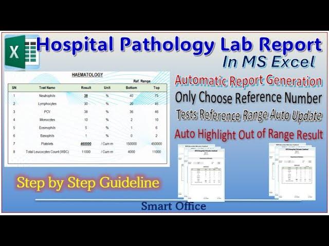 Hospital Pathology Lab Report in Excel with Dynamic Formulas