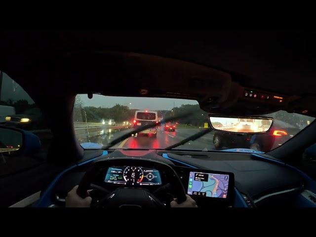 2023 Corvette Z06 POV drive to Costco in the Rain (Binaural + Spatial Audio)