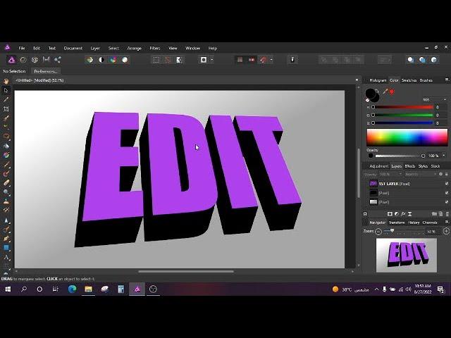 CREATE 3d TEXT USING AFFINITY PHOTO