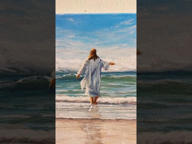 Divine Serenity: Jesus Calming the Seas | Acrylic Painting Short #christian #jesus  #god