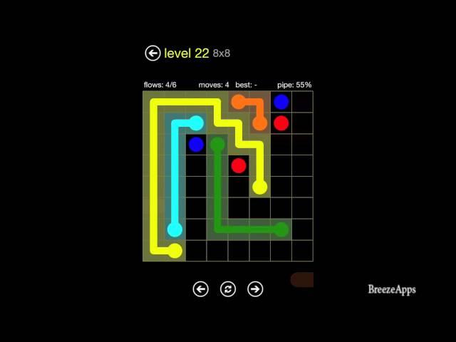 ‪Flow Free 8x8 level 22 (Regular Pack Medium)‬