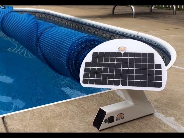 Automatic, remote controlled, battery powered solar blanket cover pool reel roller