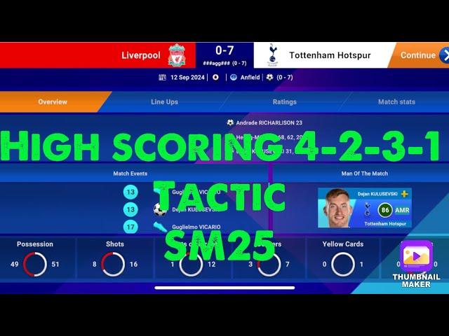 HIGH SCORING 4-2-3-1 TACTIC | SM2025 | SOCCER MANAGER TIPS&TRICKS