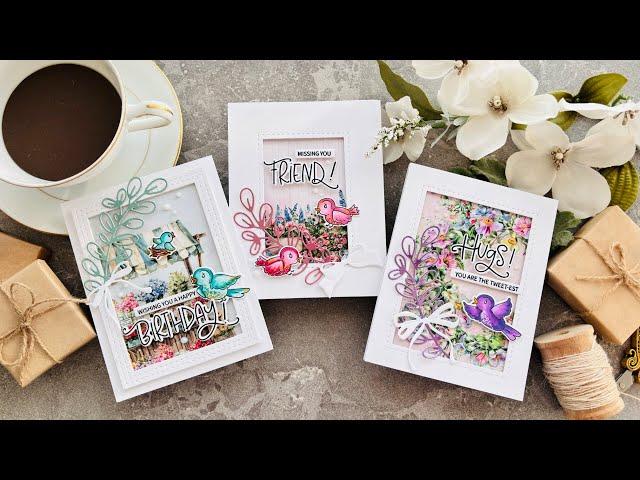 THREE FLORAL Cards with a CARD KIT | Simon Says Stamp March 2025 CARD KIT - Tweet Friend