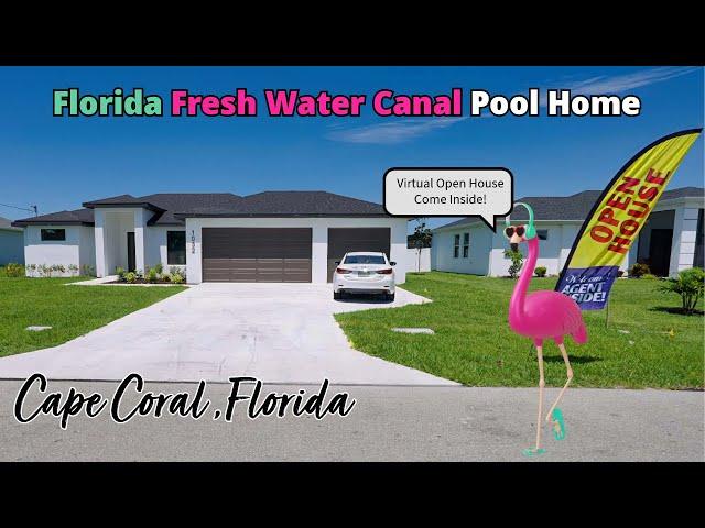 Tour of Beautiful Cape Coral Pool Home on a Freshwater Canal!