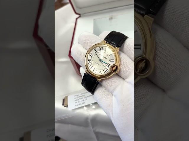 Cartier Ballon Bleu 36mm Ref. 3003 in 18K Gold With Leather Strap | Full Set With Box & Papers