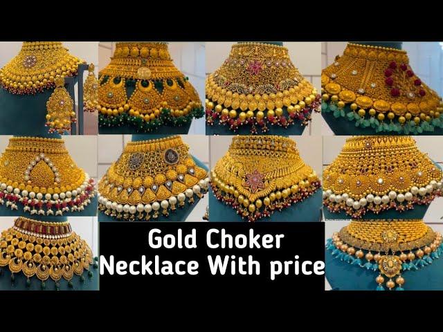 Beautiful  Gold Choker Necklace Sets Designs with price